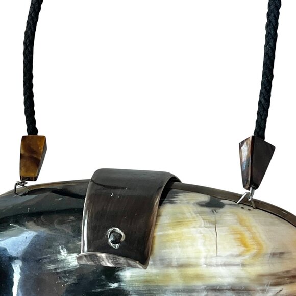 Vintage Horn Clutch Shoulder Bag 5.5x3.5 x2 With 17” Handle Drop Purse Clutch - Picture 9 of 11